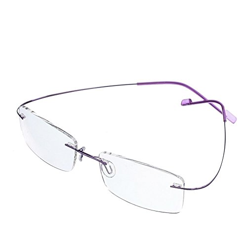 Rongchy Superleichte Titan-Arbeitsbrille für Kurzsichtige, Nahsichtbrille, Stärken -0,5 bis -6,00, für Damen und Herren, modische randlose Brille bei Kurzsichtigkeit von Rongchy