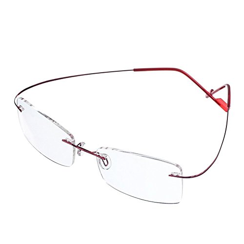 Rongchy Superleichte Titan-Arbeitsbrille für Kurzsichtige, Nahsichtbrille, Stärken -0,5 bis -6,00, für Damen und Herren, modische randlose Brille bei Kurzsichtigkeit Rongchy Superleichte Titan-Arbeitsbrille für Kurzsichtige, Nahsichtbrille, Stärken -0,5 bis -6,00, für Damen und Herren, modische randlose Brille bei Kurzsichtigkeit von Rongchy