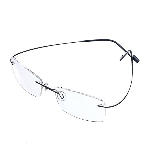 Rongchy Superleichte Titan-Arbeitsbrille für Kurzsichtige, Nahsichtbrille, Stärken -0,5 bis -6,00, für Damen und Herren, modische randlose Brille bei Kurzsichtigkeit von Rongchy