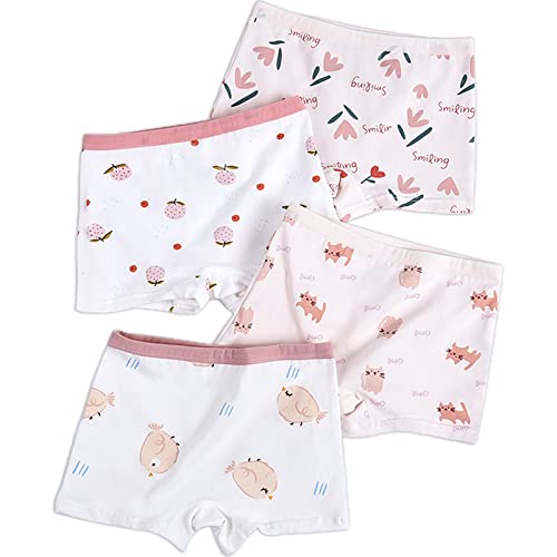 RONGYI 4 Pack Girl’s Panties from Kids Collection, Girls' Multipack Essential Cotton Boxer Comfortable Panties Underwear, for Children Aged 15-20 kg, for Children Aged 4-6 Years, M von RONGYI