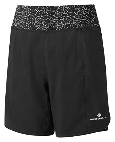 Ronhill Damen Wmn's Life 7" Unlined Shorts, Black/Mono Ripple, 38 von Ronhill