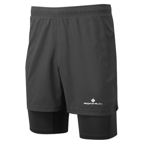 Ronhill Herren Core Twin Shorts, Schwarz mit Reflektor, L von Ronhill