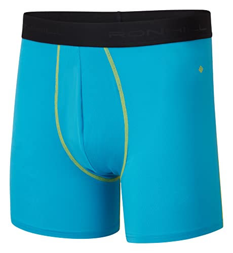 Ronhill Herren Men's 4.5" Boxer Unterwäsche, Cyan/Acid Lime, S von Ronhill