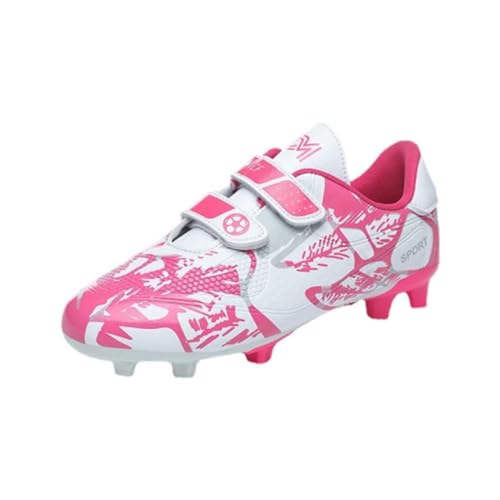 Roniluu Fußballschuhe für Kinder,Atmungsaktive Fußballschuhe mit Stollen, Fussballschuhe Jungen Mädchen,Rosa,28EU von Roniluu