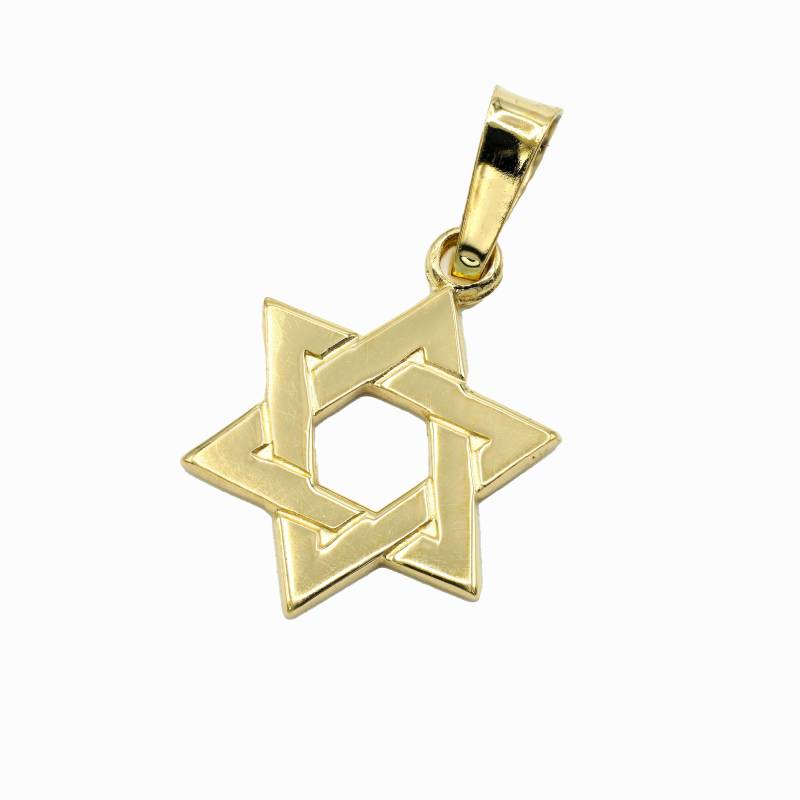 14K Gelbgold Davidstern, Magen David Anhänger Halskette von Ronnie7