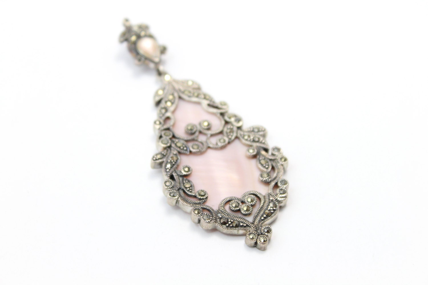 Anhänger 925Er Silber Aus Markasit Und Rosa Perlmutt von Ronnie7
