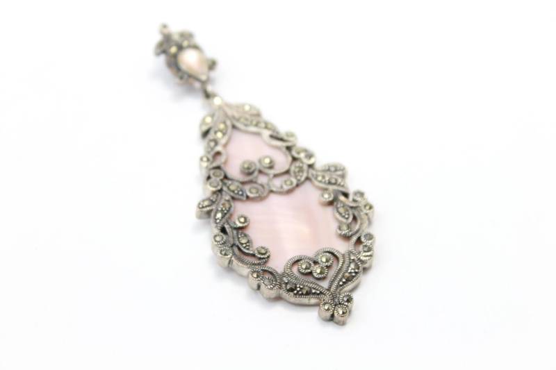 Anhänger 925Er Silber Aus Markasit Und Rosa Perlmutt von Ronnie7