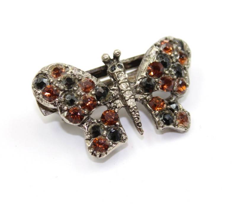 Haarspange Mit Topas Und Schwarzen Swarovski Kristallen in Schmetterling Form von Ronnie7