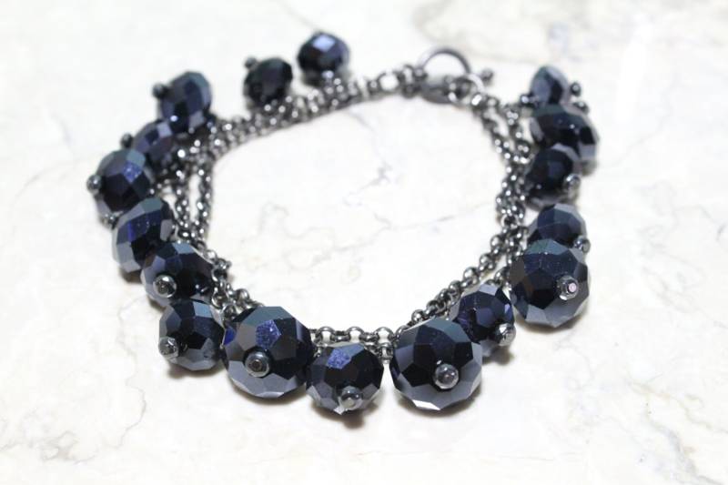 Kristall Bettelarmband in Marineblau Und Echtem Hämatit 17, 8 cm Kristall Bettelarmband in Marineblau Und Echtem Hämatit 17, 8 cm von Ronnie7