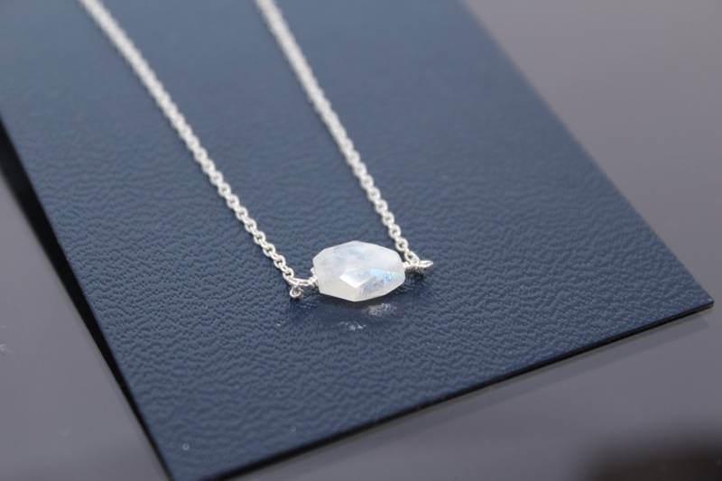 Mondstein Anhänger Halskette Sterling Silber 925, Brautjungfern, Hochzeitsgeschenke, Brautjungfern Geschenk von Ronnie7