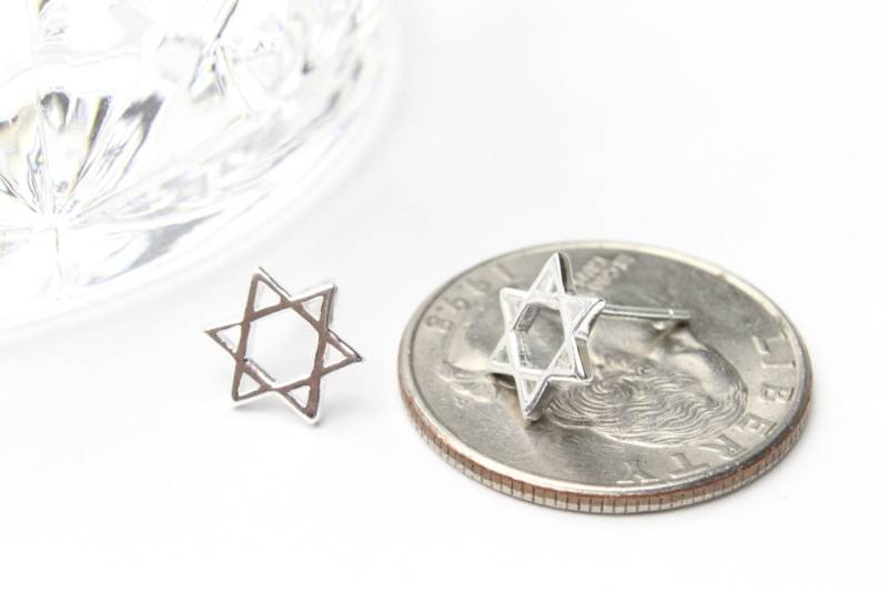 Sterling Silber Magen David Ohrstecker Star Of von Ronnie7