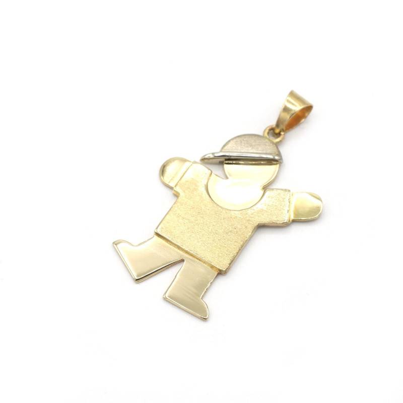 Vintage 14Kt Gelbgold Kleiner Junge Charm Anhänger von Ronnie7