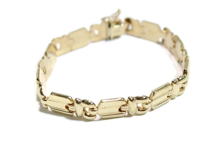 Vintage Stampato 14K Gelbgold Armband 20, 5 cm von Ronnie7