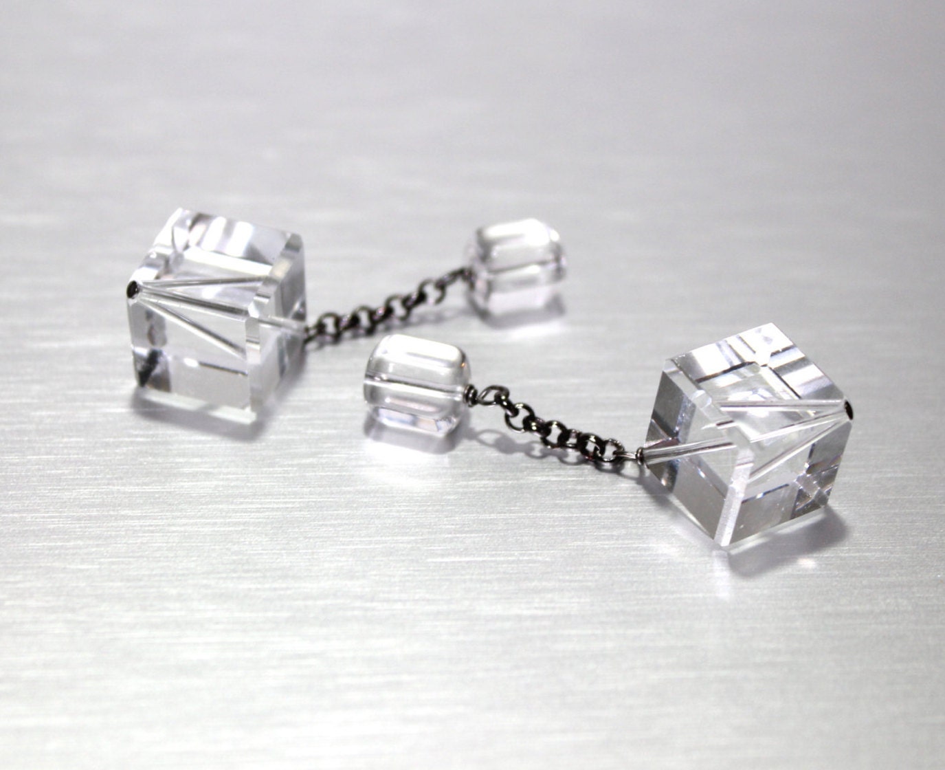 Würfel Manschettenknöpfe, Handgemachte Vintage Swarovski Kristalle, Maßanfertigung, Manschettenknöpfe von Ronnie7