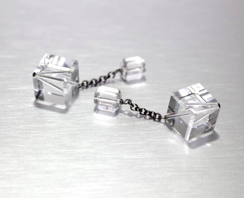 Würfel Manschettenknöpfe, Handgemachte Vintage Swarovski Kristalle, Maßanfertigung, Manschettenknöpfe von Ronnie7