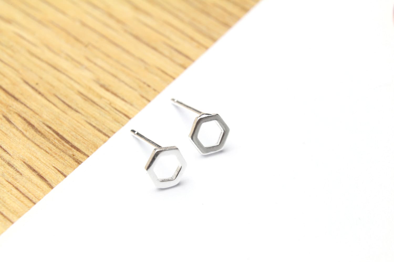 sterling Silber 925 Sechseck Ohrstecker von Ronnie7