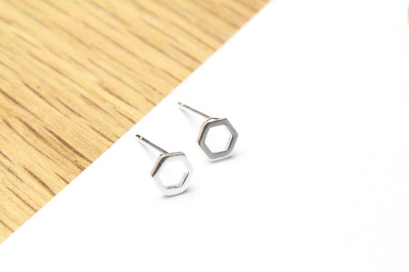 sterling Silber 925 Sechseck Ohrstecker von Ronnie7