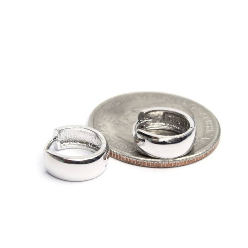 sterling Silber Huggie Creolen Minimalist 1/2 "Durchmesser von Ronnie7