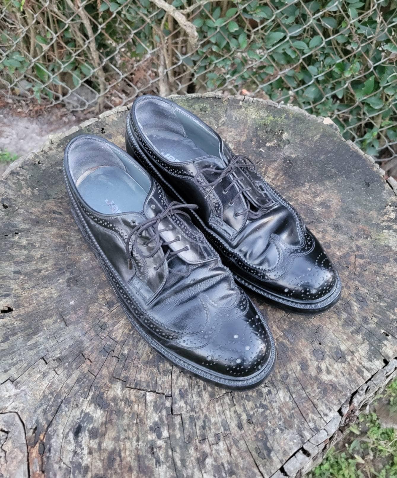 Herren Oxfords Wingtip Vintage Jarman Schwarze Schuhe/8.5 Schnürschuhe von RonniesVintageCloset