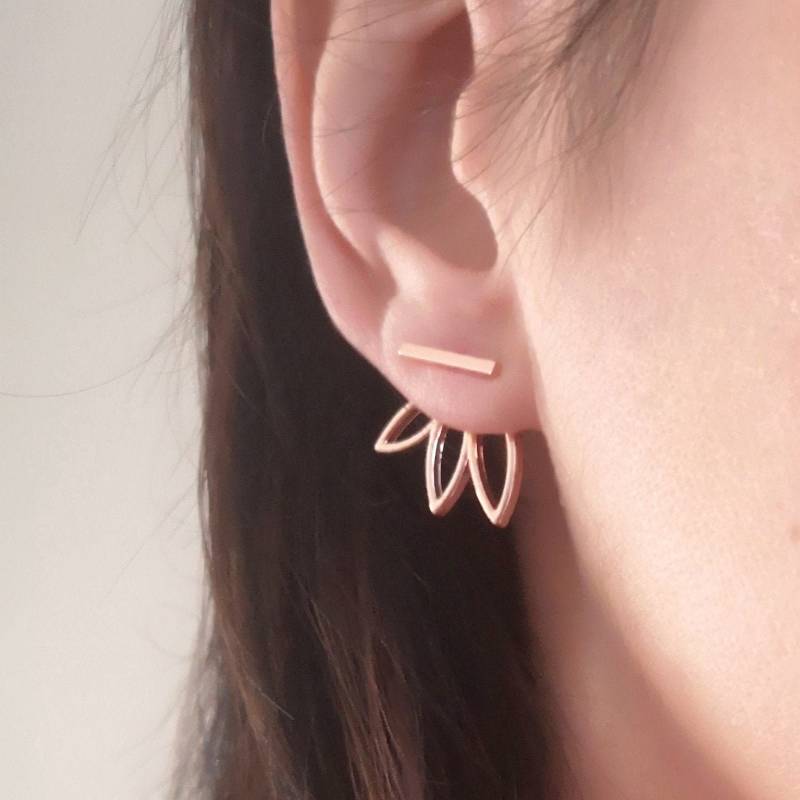 Doppelseitige Silberohrringe - Silberbarren Silberblätter Weihnachtsgeschenk Geschenkideen Schwester Freundin von RonnyPop