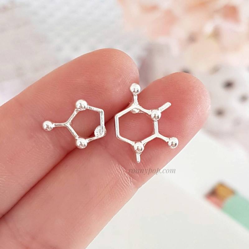 Ohrringe Molecule Coffee - Koffein Kaffeeliebhaber Molekülschmuck Kaffeeschmuck Geschenkideen Geschenk Für Sie Schwester von RonnyPop