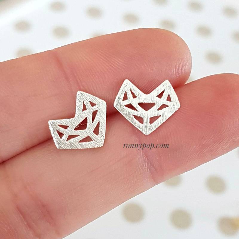 Origami-Fuchs-Ohrringe - Fuchs-Ohrringe Origami-Schmuck Katzenschmuck Hirsch Origami Silber Gold Geschenk Für Freunde von RonnyPop