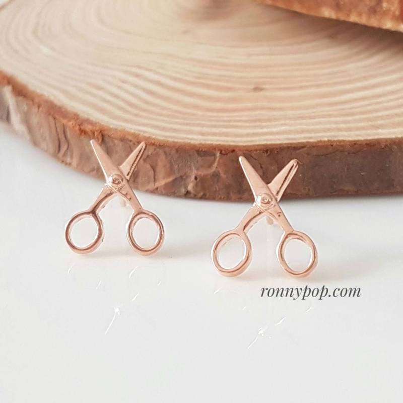 Scherenohrringe - Scherenschmuck Friseurschmuck Friseur Friseurgeschenk Silber Gold Zart Geschenkideen Freundschaft von RonnyPop