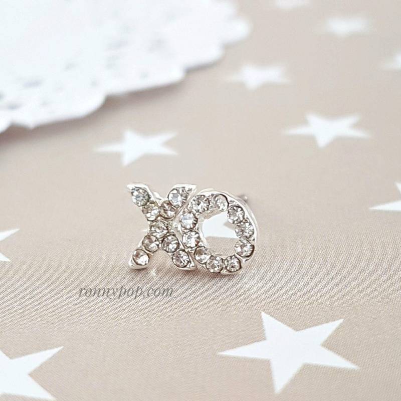 xo Ohrringe - Küsse Umarmungen Kuss Umarmung Symbol Symbolschmuck Soziale Netzwerke Silber Gold Klein Zart von RonnyPop