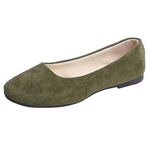 Ronony Ballerinas Damen Ballet Flat Elegant Flache Schuhe Weiches PU Leder Bequem Casual Slip-Ons Schöner Damenschuhe Geschlossene Pointed Toe Shallow Flats Single Schuhe Bequeme Slipper von Ronony