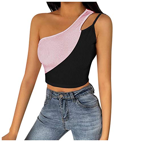 Ronony Damen Sommer Schulterfrei Ring Crop Top Leibchen Bluse Frauen Tank-Bustier Frauen Schulterfrei Langarm-Shirt Top,Damen Party Oberteil Bustier Schulterfrei Bauchfrei Crop Tops Blumenshirts von Ronony