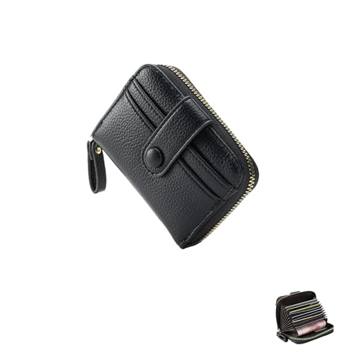 Ronoza Damen Geldbörse,Portemonnaie Damen Klein Mini Geldbörse Damen Kleiner Geldbeutel Multi Card Zipper Geldbörse Klein Und Im Kurzformat Brieftasche Für Frauen Schwarz von Ronoza