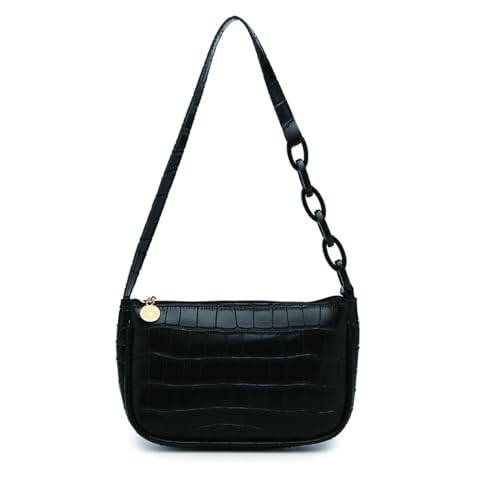 Ronoza Umhängetasche Damen, PU Crossbody Bag Damen, Damen-Umhängetaschen, Leder Handtasche Damen Umhängetasche, für Reisen Einkaufen, Moderne Taschen Elegant (Schwarz) von Ronoza