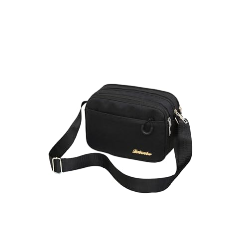 Ronoza Umhängetasche Damen,Crossbody Bag Damen Umhängetaschen Umhängetasche Mit Verstellbarem Breitem Schultergurt Tasche Mit Mehreren Fächern Schwarz von Ronoza