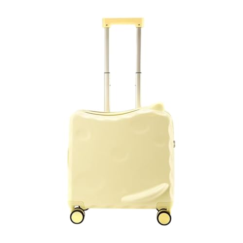 Ronyme Reisegepäck mit Rädern mit Rädern Jungen Mädchen Geschenk Leicht bequem 18 Ausflüge Verstellbarer Trolley -Gepäck, Gelb von Ronyme