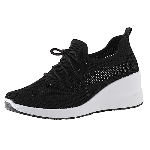 Keilabsatz-Sandalen für Damen, Sneaker, Plattform, aus Mesh, lässig, bequem, Sneaker, weiche Sohle, leicht, atmungsaktiv, Sneaker für Walking und Sport, ergonomisch, Baket, Schwarz , 38 EU Keilabsatz-Sandalen für Damen, Sneaker, Plattform, aus Mesh, lässig, bequem, Sneaker, weiche Sohle, leicht, atmungsaktiv, Sneaker für Walking und Sport, ergonomisch, Baket, Schwarz , 38 EU von Roobeety
