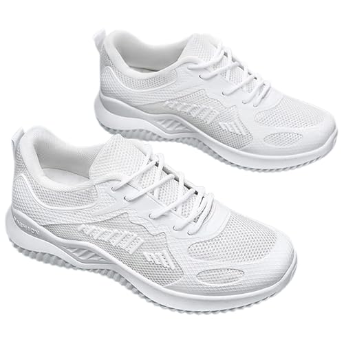 Keilabsatz-Sandalen für Damen, Sneaker, Plattform, aus Mesh, lässig, bequem, Sneaker, weiche Sohle, leicht, atmungsaktiv, Sneaker für Walking und Sport, ergonomisch, Baket, weiß, 37 EU Keilabsatz-Sandalen für Damen, Sneaker, Plattform, aus Mesh, lässig, bequem, Sneaker, weiche Sohle, leicht, atmungsaktiv, Sneaker für Walking und Sport, ergonomisch, Baket, weiß, 37 EU von Roobeety