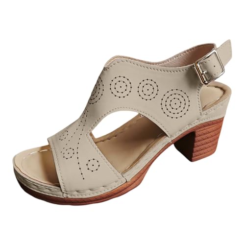 Roobeety Damen-Sandalen, Sommer, bequem, Plateauschuhe, Keilabsatz, Barfuß, offener Zehenbereich, bequeme Sohle, Semi-Trailer, Sandale mit elastischem Band, elegant und modisch, kaki, 41 EU Roobeety Damen-Sandalen, Sommer, bequem, Plateauschuhe, Keilabsatz, Barfuß, offener Zehenbereich, bequeme Sohle, Semi-Trailer, Sandale mit elastischem Band, elegant und modisch, kaki, 41 EU von Roobeety