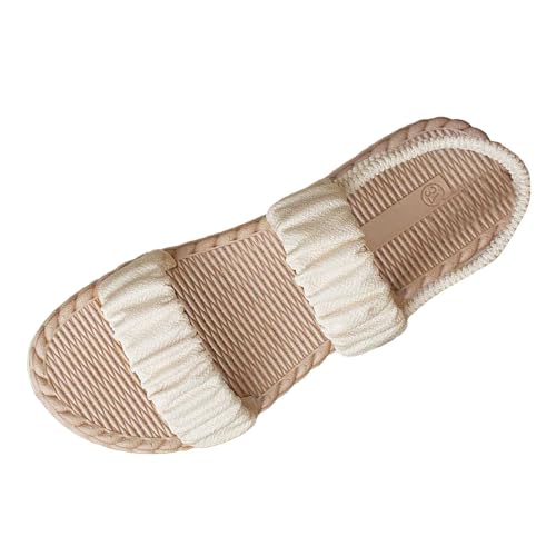 Roobeety Sandalen für den Sommer, bequem, für Damen, Plateauschuhe, lässig, bequem, ohne Füße, offener Zehenbereich, Boheme-Mode, für Strand, Stil Dämpfung, beige, 42 EU Roobeety Sandalen für den Sommer, bequem, für Damen, Plateauschuhe, lässig, bequem, ohne Füße, offener Zehenbereich, Boheme-Mode, für Strand, Stil Dämpfung, beige, 42 EU von Roobeety