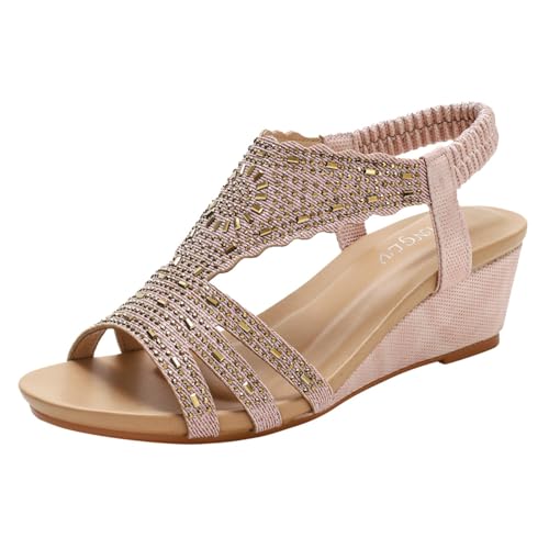 Roobeety Sandalen mit geschlossener und durchbrochener Zehenpartie mit Knöchelriemen für Damen, Boho-Stil, lässiger und bequemer Stil, weiche Sohle, leicht und rutschfest, atmungsaktiv, Hausschuhe Roobeety Sandalen mit geschlossener und durchbrochener Zehenpartie mit Knöchelriemen für Damen, Boho-Stil, lässiger und bequemer Stil, weiche Sohle, leicht und rutschfest, atmungsaktiv, Hausschuhe von Roobeety