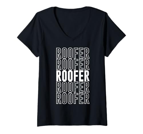 Damen Dachdecker T-Shirt mit V-Ausschnitt von Roofer Apparel