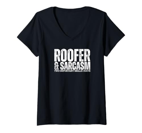 Damen Dachdecker und Sarcasmus Roofing Funny Roofer T-Shirt mit V-Ausschnitt Damen Dachdecker und Sarcasmus Roofing Funny Roofer T-Shirt mit V-Ausschnitt von Roofing Gifts For Men And Women