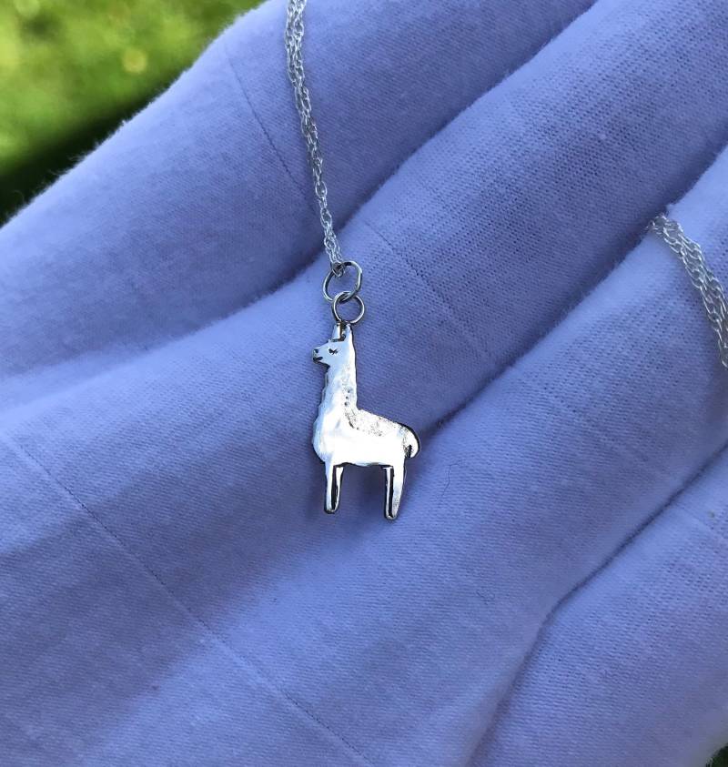 Lama Halskette - Sterling Silber Charm Anhänger Mit Seil Kette Lama Halskette - Sterling Silber Charm Anhänger Mit Seil Kette von RookFire