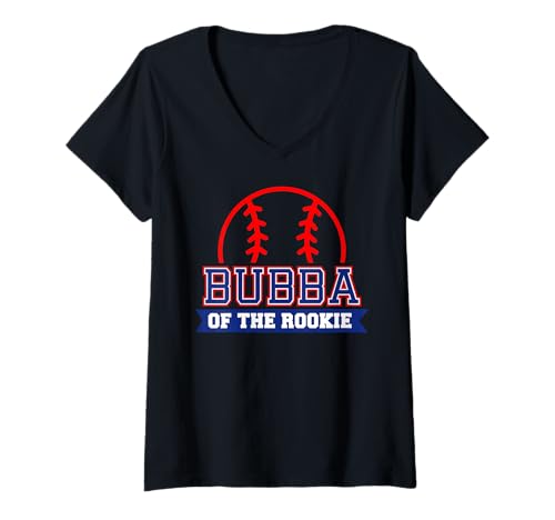 Damen Bubba of Rookie Baseball-Mottoparty zum 1. Geburtstag T-Shirt mit V-Ausschnitt Damen Bubba of Rookie Baseball-Mottoparty zum 1. Geburtstag T-Shirt mit V-Ausschnitt von Rookie of the Year Family Baseball Birthday