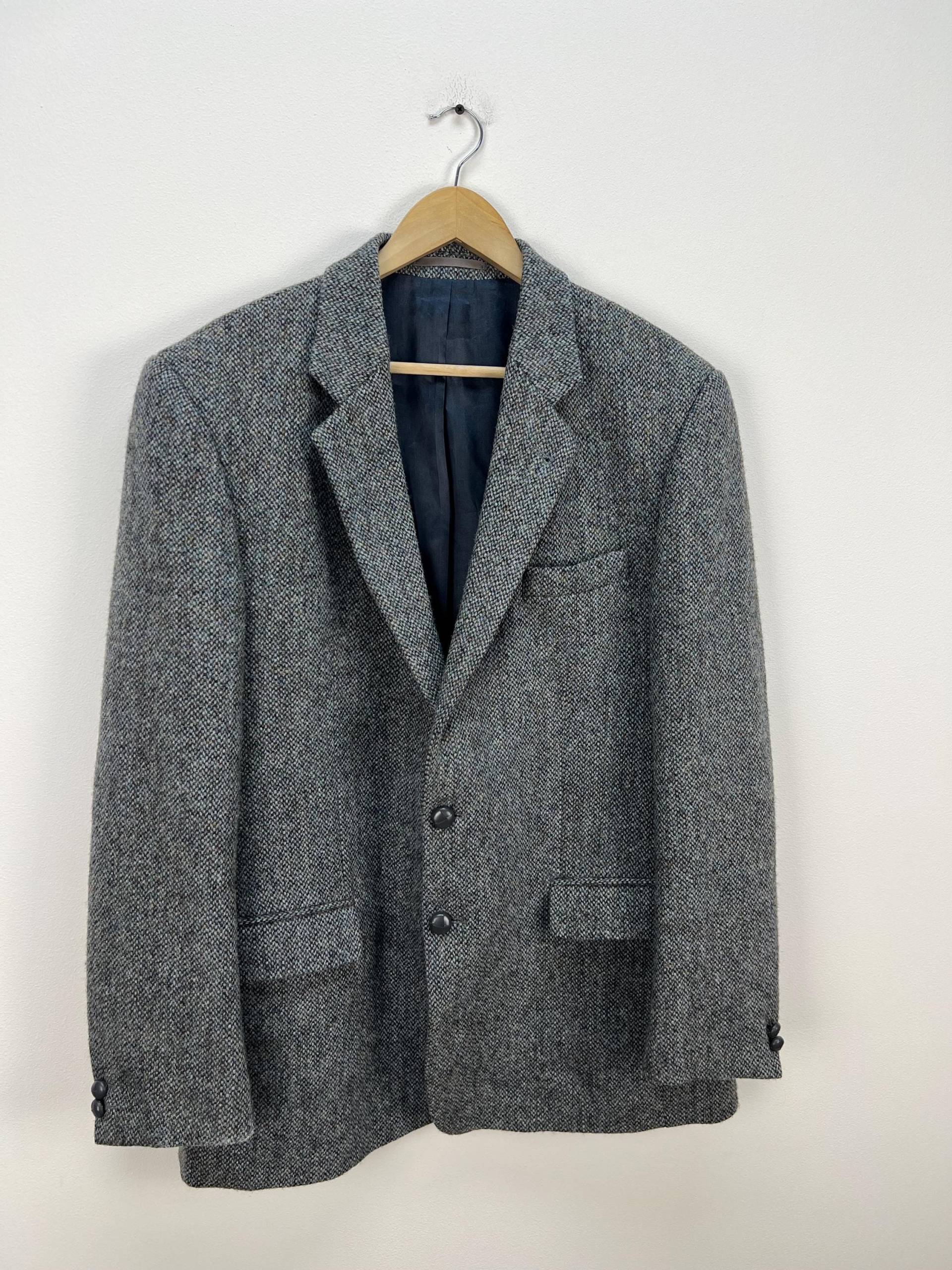 Vintage Harris Tweed Blazer Jacke Sport Mantel Herren Größe 46 Large von RoomOfClothing