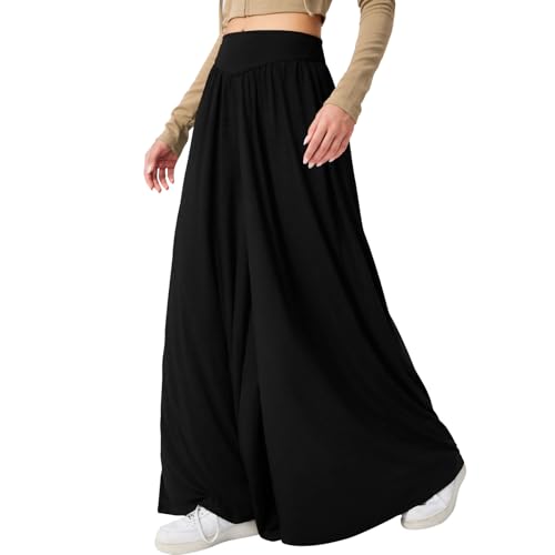 RoomTour Hose mit weitem Bein Damen hohe elastische Taille hinten Business ArbeitsRoomTour Hose Lange gerade JoggingRoomTour Hose Schwarz M von RoomTour