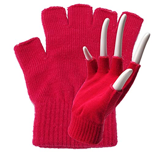Roomando Fingerlose Handschuhe onesize Strickhandschuhe Winterware fingerfrei (pink) von Roomando