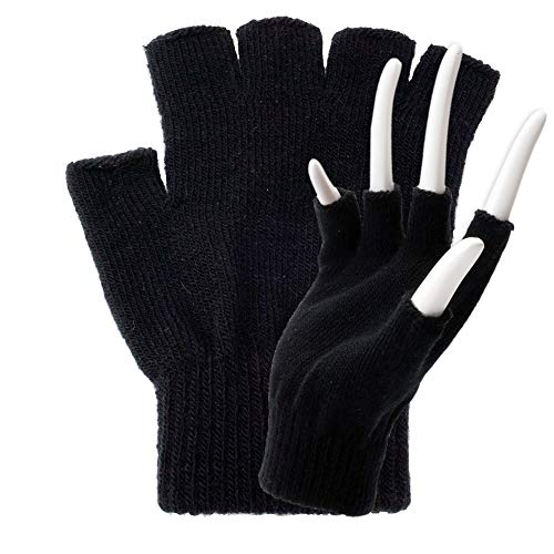 Roomando Fingerlose Handschuhe onesize Strickhandschuhe Winterware fingerfrei (schwarz) von Roomando