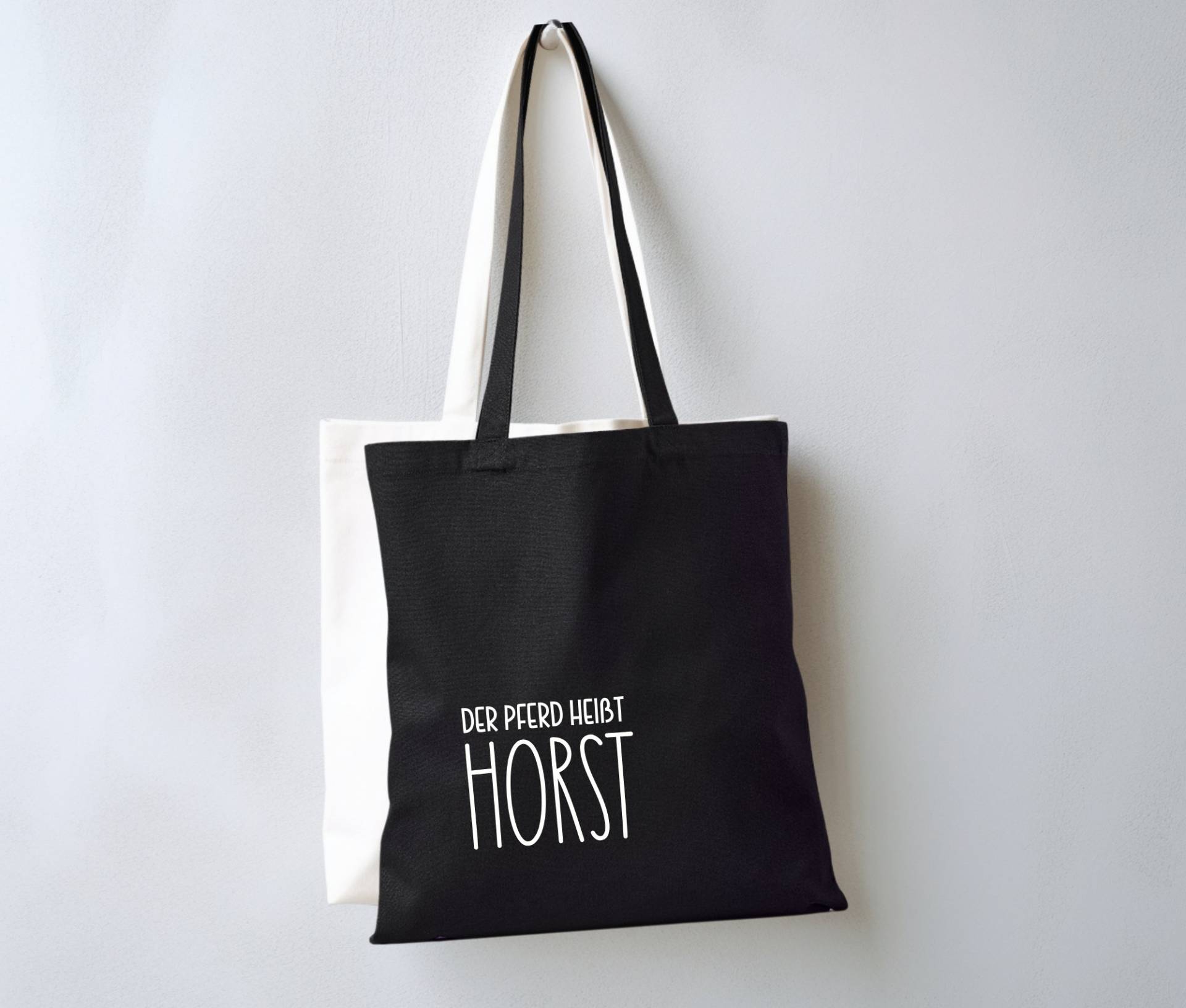 Jutebeutel | Lustiger Spruch Witzige Stofftasche Der Pferd Heißt Horst von RoosGiftShop