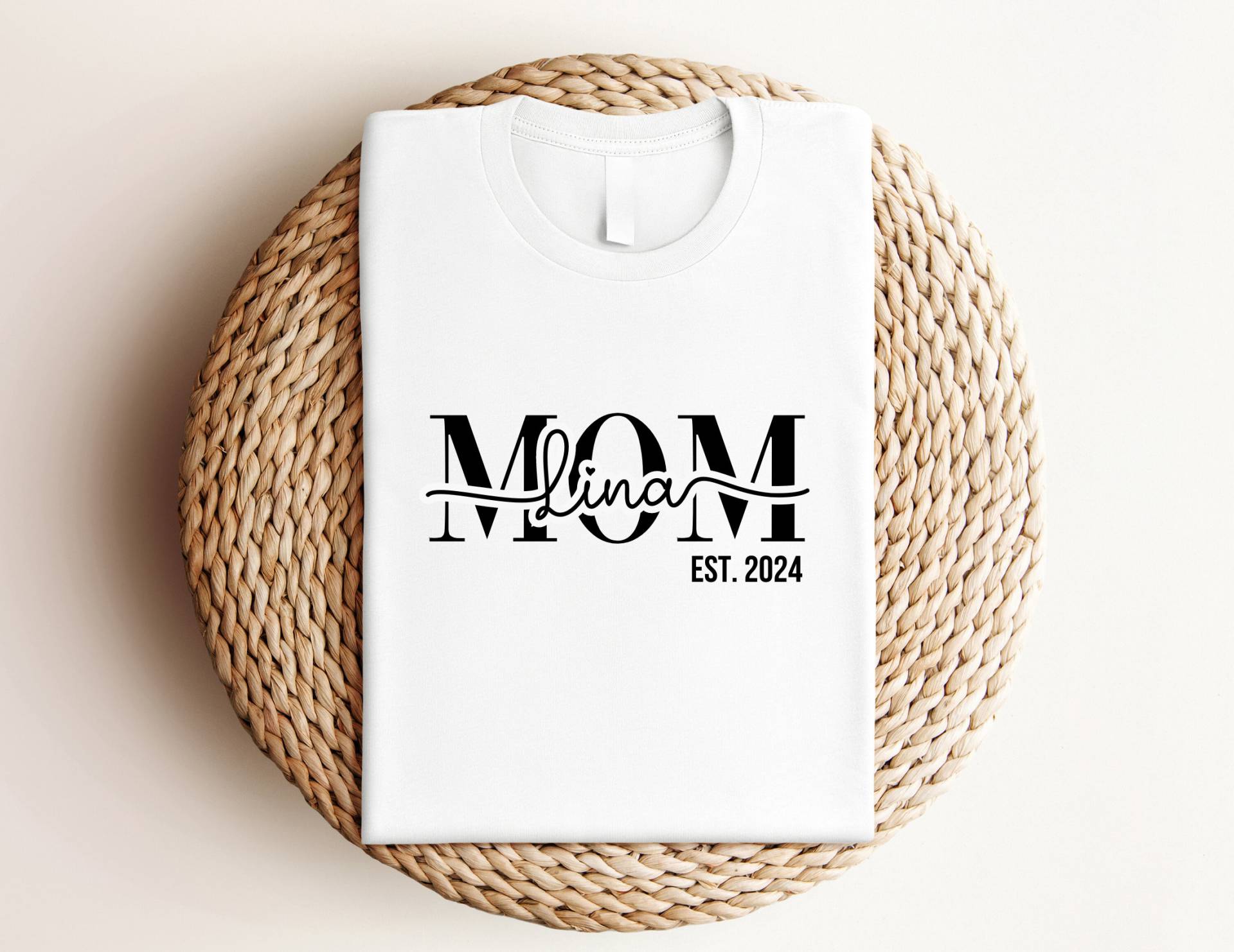 T-Shirt | Mom Personalisierbar Weiß Muttertag von RoosGiftShop