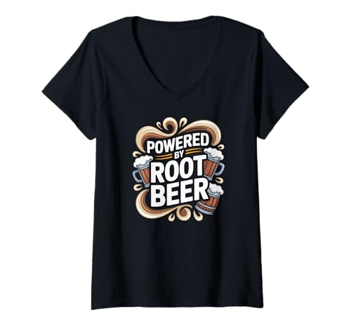 Damen Präsentiert von Root Beer Lover Drink Humor T-Shirt mit V-Ausschnitt Damen Präsentiert von Root Beer Lover Drink Humor T-Shirt mit V-Ausschnitt von Root Beer Enthusiast Refreshment Fun Beverage